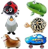 Signstek　ウォーキング 動物アルミバルーン　6種類セット　 誕生日 パーティー装飾や子供のプレゼントに最高 (緑)