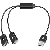 Amazon.co.jp: Duttek USB二股分岐延長ケーブル USB2.0 スプリッター Y