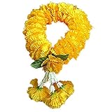 タイ人工イエローMarigoldガーランド、Marigold花花、人工花、FAKE (長14インチ