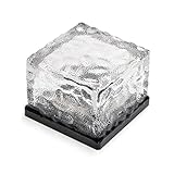 ソーラーライト ソーラー充電式 ガラスブロックLED ソーラータイル 屋外 充電式 LEDセンサーウォールライト 【ゴールド 1個】