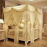royal-ヨーロピアンスタイルSquare Top Double Layer Mosquito Net three-door暗号化Thickeningダブルベッドプリンセススタイルステンレススチール