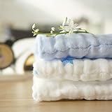 NANPIPER(ナンピパー) ガーゼハンカチ　ベビー・赤ちゃん用 　タオル　よだれかけ　よだれカバー 　抱っこひも用　約32x32cm 　純綿　3枚セット　やわらかい　男女共用 　ブルー系