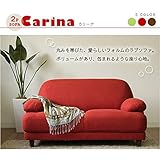 ラブソファー 【2人掛け】 ファブリック布地 木脚 肘付き 『カリーナ』 レッド 赤