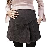 Spinas(スピナス) マタニティ スカート 風 ショート パンツ スカートに見えるショートパンツ キュロット マタニティパンツ 妊婦 産前 ブラック ライトグレー ダークグレー M～XXL （ダー