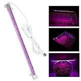 植物育成LEDライト USB対応水耕栽培ランプ 48灯/6W バー型水槽用ライト 室内栽培 ライト 好きな場所に貼り付け（赤/青）