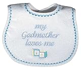 Raindrops My Godmother Loves Me Embroidered Bib, Blue by Raindrops [並行輸入品]
