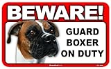 BEWARE！BOXER ラミネートサイン：ボクサー 注意 警戒中 Made in U.S.A [並行輸入品]