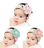 Anjelly ベビー用ヘアバンド お花柄 3セット 新生児 赤ちゃん おしゃれ アクセサリー (Bセット)
