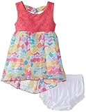 Sweet Heartローズベビー女の子Crochet Bodice and Printed High Lowドレス