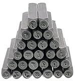27ピース 小文字スタイリッシュイタリックアルファベット A-Z パンチセット 金属用 3mm