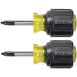 Klein Tools 85155 2-Piece Stubby Square-Recess Tip Cushion-Grip Screwdriver Set by Klein Tools