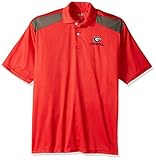 NCAA Georgia BulldogsメンズCTRロゴポロシャツ、XXL、レッド/チャコール