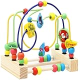 Slec tech ビルディングブロック子供の教育玩具ベビーパズルのおもちゃビーズの周りの野菜子供の赤ちゃんのパズルビーズの周りの野菜のおもちゃ18ヶ月の赤ちゃん木材