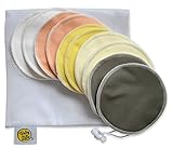 Organic Bamboo Nursing Pads for Night Protection With Laundry Bag by Baby Zelis - Ultra Soft, Reusab