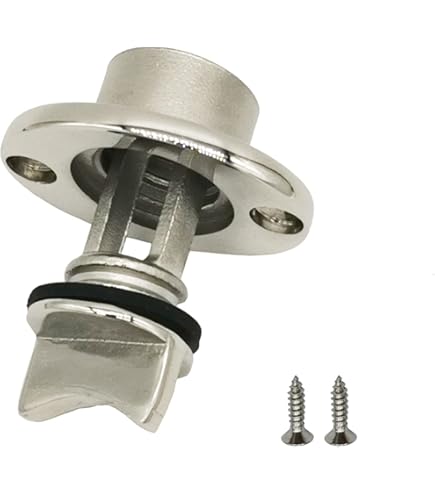 Stainless Steel Boat Drain Plug Kit - 1/2 Inch Threaded Transom & Garboard Plugs (2-Pack)