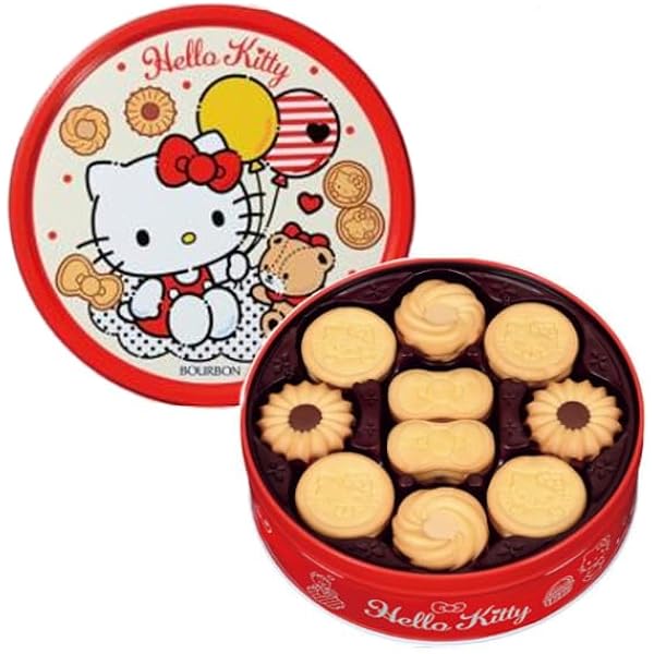 Amazon.co.jp: ブルボン バタークッキー缶ハローキティ 1缶(60枚