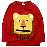 《春夏対応》 CHEEK ROOM(チイクルーム)  製品洗い加工済み42/2天竺ライオン長袖Tシャツ 80cm/RE NO.B-470205