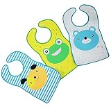 eco.quality 離乳食 エプロン 防水 アニマル セット 外出用 お食事 キッズ ベビー (いぬ・カエル・くま)