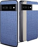 Aioria 互換性 ケース for Google Pixel 7 Pro 5G 生地パターンレザー高級に保護純色スマホケース (Blue, For Google Pixel 7 Pro)