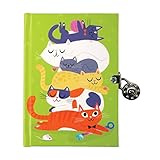 Mudpuppy (マッドパピー) 鍵付きノート ガールズ ロックダイアリー Locked Diary 猫 キャッツ Cats ねこ 192ページ 156×121×21mm