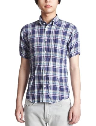 Linen Madras Short Sleeve Buttondown Shirt 1216-178-0429: 3
