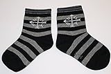 BCNY Striped baby socks. Black/Grey. Set of 3 pairs (18-28 months) [並行輸入品]