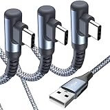 USB Type C ケーブル L字【3本セット 1m/2m/2m】Sweguard USB-A & USB C ケーブル【PD& QC3.0 急速充電】iPhone 17 16 15 Pro Max,アイフォン15 16 17，,iPad Pro,Samsung Galaxy S25 S24 S23,Sony,Xiaomi,Huawei,Pixel 等Type C機種対応(グレー)