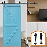 HomeDeco Hardware 吊り引き戸 トラックレール ブラック 吊り金具 建築金物 13 FT (4.00メートル) シングルドア