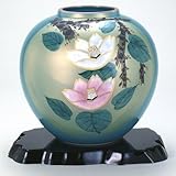 【九谷焼】 7号花瓶 紅白山茶花 花瓶、花台、トムソン化粧箱入り