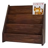 絵本が前に倒れません 木製絵本棚3段(Mサイズ) アンティーク風