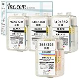 Inc.com BC-360 BC-340 兼用 BC-361 BC-341 (PGBK×3/CL) 互換 詰め替え インク ４本セット ISO14001/ISO9001認証工場生産 国内梱包再検品 キヤノン 用 360 340 361 341