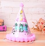 HuaQingPiJu-JP 第1回誕生日パーティー用品ケーキパターンコーン帽子リトルソフトボールCap_Pink