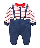 (ラボーグ)La Vogue ベビー服 ロンパース キッズ 男の子 女の子 カバーオール ジャンプスーツ 赤ちゃん 新生児 コットン 子供 アウターウェア 秋冬 レッド 73cm