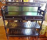 アジアン家具 バリ ♪JAWA彫刻２引出しラック♪ おしゃれ インテリア エスニック コーンソール キャビネット