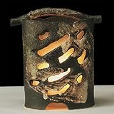 信楽焼　信楽BEST SELECTION　陶照明・手桶あんどん・防水ライト付（全高35cm×全幅33cm）