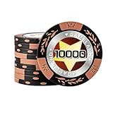 本格的 カジノ ポーカーチップ 14g 20枚セット ラウンド用品 (オークル 10000$)
