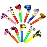 Tenlacum 50pcs 吹き戻し笛 誕生日のおもちゃ (ランダムカラー)