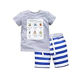 子供服 ボーイズ MIDRE 半袖Tシャツ 半ズボン キッズ 子供 ベビー 綿100％　上下セット レジャースタイル 男の子 夏 (L(95-100CM))