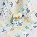 Cute Minorおくるみ ひざ掛け ブランケット 綿100%5重 ガーゼ 生地べびー　子供ギフト包装 (兎)