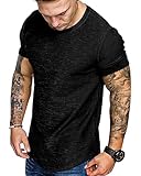 ファッション メンズ Tシャツ マッスルジム ワークアウト アスレチックシャツ コットンTシャツ トップ US サイズ: Large カラー: ブラック