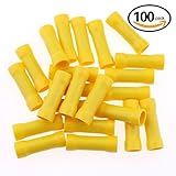 Hilitchi 100pcs 12-10 Gauge Butt Insulated Splice Terminals Electrical Wire Crimp Connectors (Yellow