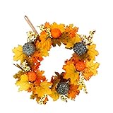 KESOTO フラワーリース　パンプキンフラワー　造花　ハロウィーン　お祭り　飾り　４色選べ - A