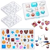 レジン シリコンモールド 宝石型 1+3個セット ハンドメイド 小さい ネックレス ペンダント イヤリング キーホルダー シリコン モールド アクセサリー ハンドメイド 手芸 シリコン型 鏡面 ミニパーツ ミニジュエリー (1+3個セット)