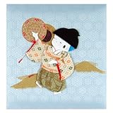 【お子様の誕生記念に刺繍アルバムを作成致します/アH-OLB-601/N】フエルアルバム 童人形 ブルー Lサイズ/アH-OLB-601/N-B