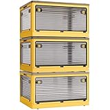 X XUNTAO【収納ボックス 折りたたみ】蓋付き 積み重ね 全方向から取り出せる 3個セット 収納ケース 衣類 布団 小物 収納 折り畳み