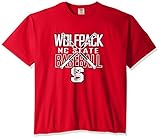 NCAA North Carolina State Wolfpack Baseball Bats半袖快適カラーTシャツ、XXL、レッド