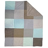 Trend Lab Cocoa Mint Multi-Patched Receiving Blanket