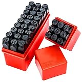 shttown レザークラフト 刻印セット 打刻 アルファベット 大文字 数字 36本 3mm 鋼製 丈夫 ポンチ DIY