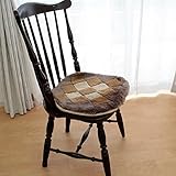 ムートンチェアーシート(格子柄ブラウン)