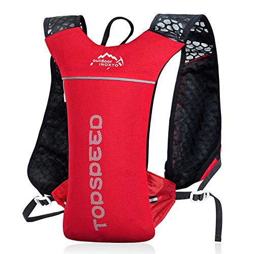 UTOBEST ハイドレーションリュック ランニングバッグ サイクリングリュック スポーツバッグ ウォーキング用バッグ マラソン ジョギング トレイルランニング 超軽量 自転車リュック ５L ３色選び (レッド)